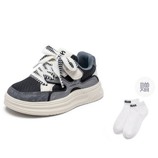 HOBIBEAR Synthetic Leather Abrasion Resistant Abrasion Resistant Low top Kids Lifestyle Shoes Black Gray Kids'