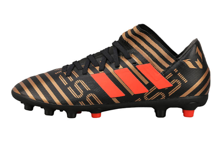 Adidas Adidas Messi 17.3 Hg Slip Resistant Coverage Low top Soccer Shoes Black Orange Kids'