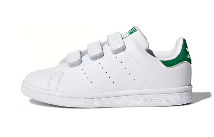 Adidas Originals Stan Smith Cf C Green Tail Slip Resistant Low top Kids' Skateboarding Shoes White Green Kids'
