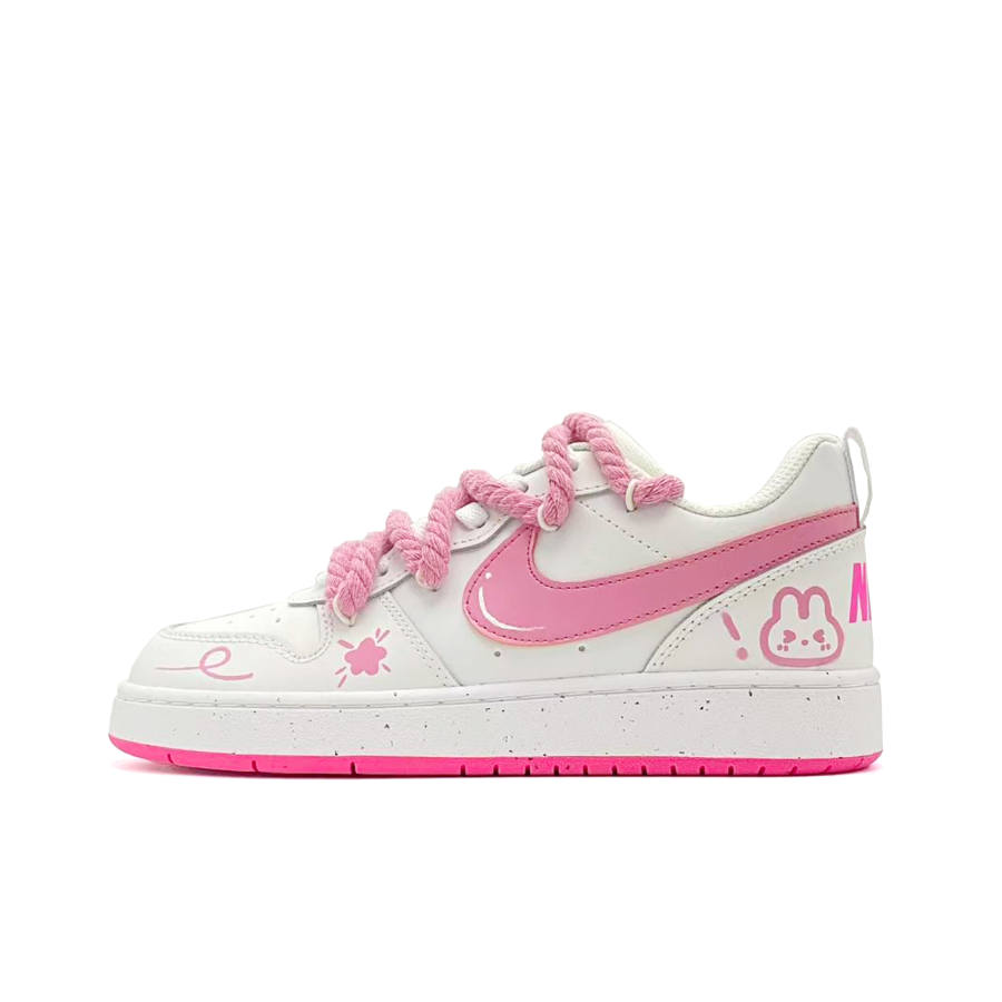 Nike Nike Court Borough Leather Slip Resistant Abrasion Resistant Low top Skateboard Shoes Pink Kids'