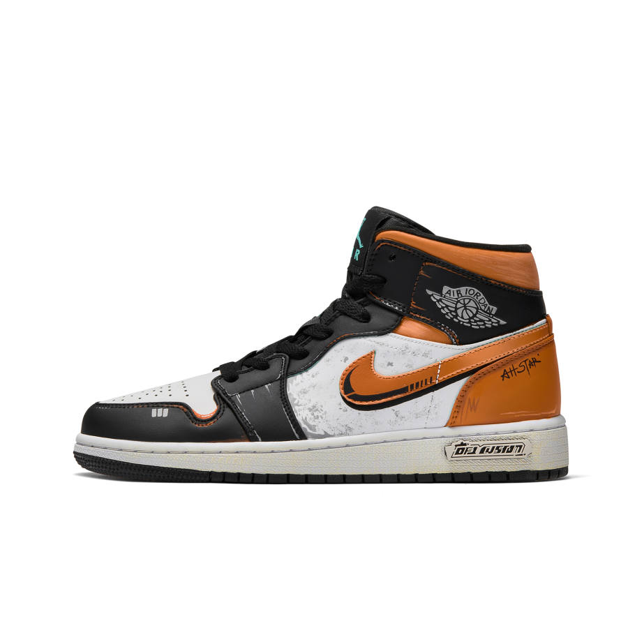 Jordan Jordan Air Jordan 1 Orange Light Series Cushioning Abrasion Resistant Cushioning, Wear Resistant Mid top