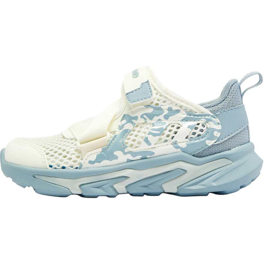 QIAODAN Comfortable And Lightweight Slip Resistant Abrasion Resistant Low top Kids' Running Shoes Beige Blue
