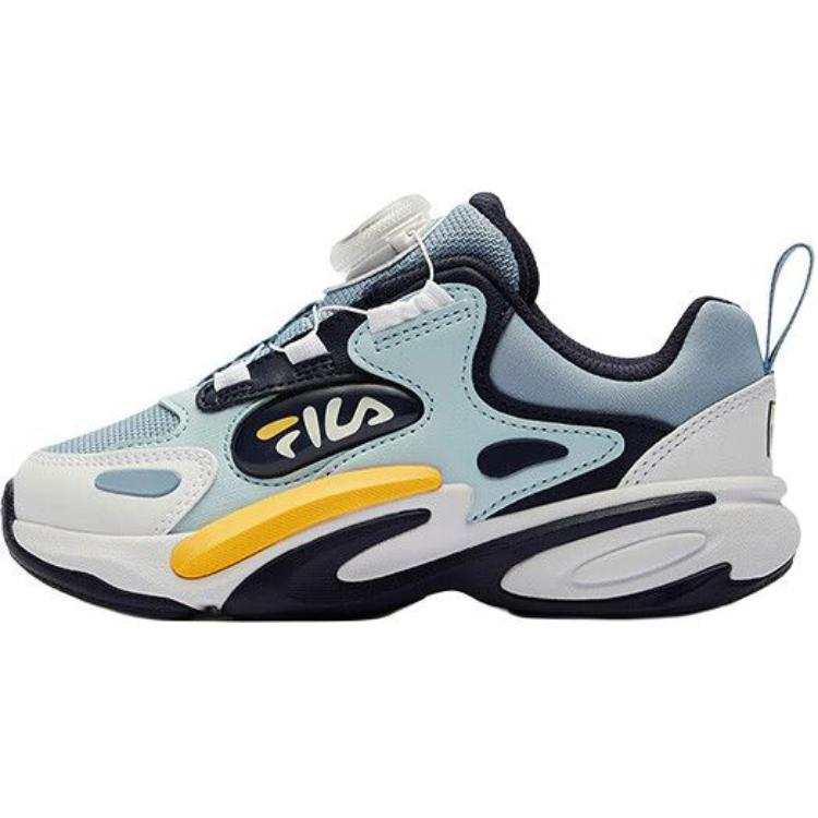 FILA KIDS Fila Whale Abrasion Resistant Rebound Support Low top Running Shoes Blue White Children Aged 3 7 Years Old