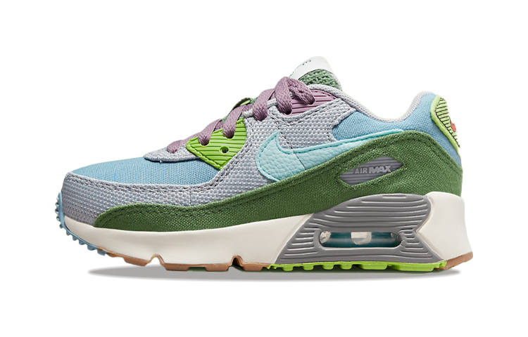 Nike Nike Air Max 90 Kids Lifestyle Shoes Blue Green Children Aged 3 7 Years Old
