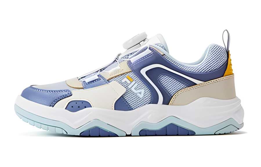 FILA KIDS Anti kick Low top Kids' Skateboarding Shoes Blue Yellow Teenagers