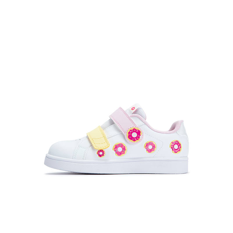 XTEP Soft Fruit Shoes Abrasion Resistant Breathable Slip Resistant Low top Skateboard Shoes White Pink Yellow Kids'