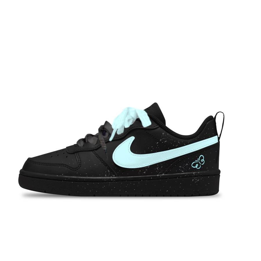 Nike Nike Court Borough Blue Butterfly Leather Slip Resistant Abrasion Resistant Low top Kids' Skateboarding Shoes Unisex