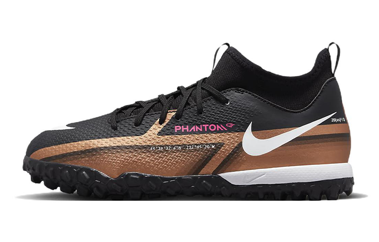 Nike Nike Phantom GT Cushioning Slip Resistant Abrasion Resistant Low top Kids' Soccer Shoes Black Gold Kids'