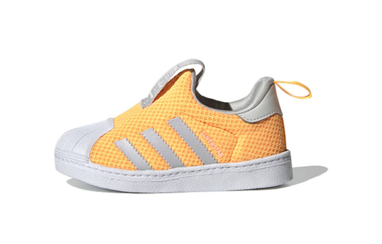 Adidas Originals SUPERSTAR 360 Abrasion Resistant Abrasion Resistant Low top Toddler Shoes Orange Yellow Gray