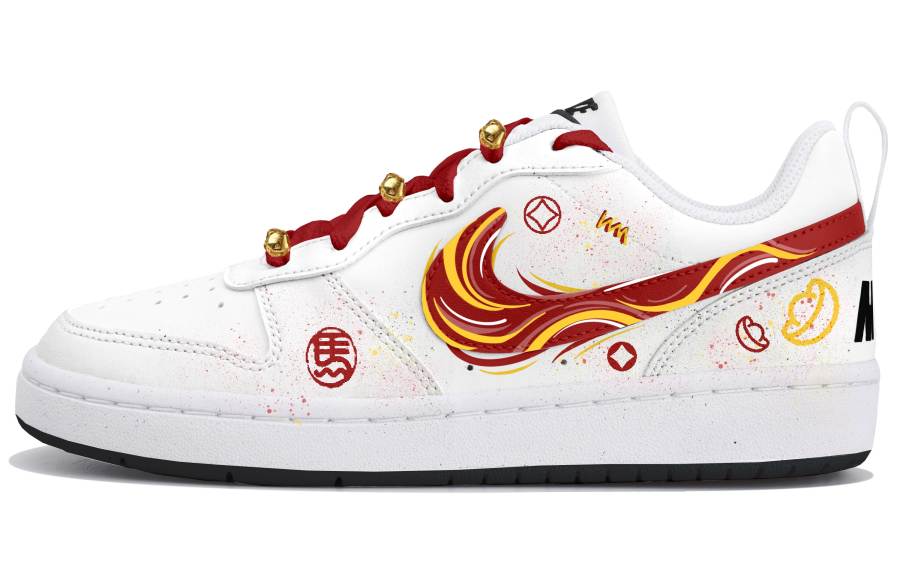 Nike Nike Court Borough Low top Kids' Skateboarding Shoes White Red Teenagers