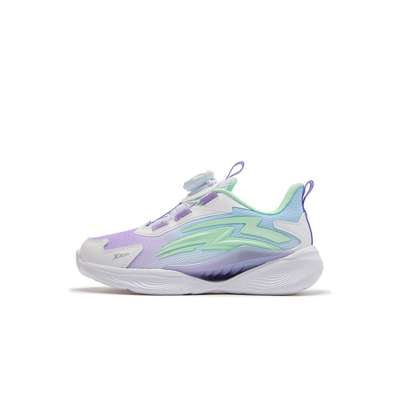 XTEP Slip Resistant Abrasion Resistant Low top Kids' Running Shoes Classic White Lilac Milk Tea Kids'