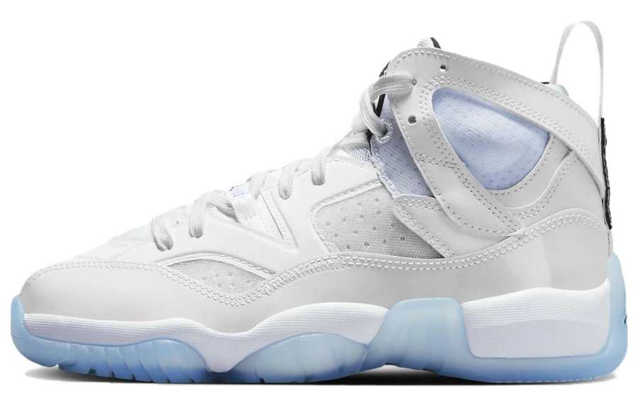 Jordan Jordan Jumpman Two Trey Leather Slip Resistant Cushioning Abrasion Resistant High top Basketball Shoes White Unisex