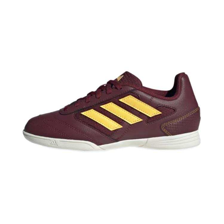 Adidas Adidas Super Sala Soft And Comfortable Slip Resistant Abrasion Resistant Low top Kids' Soccer Shoes Burgundy