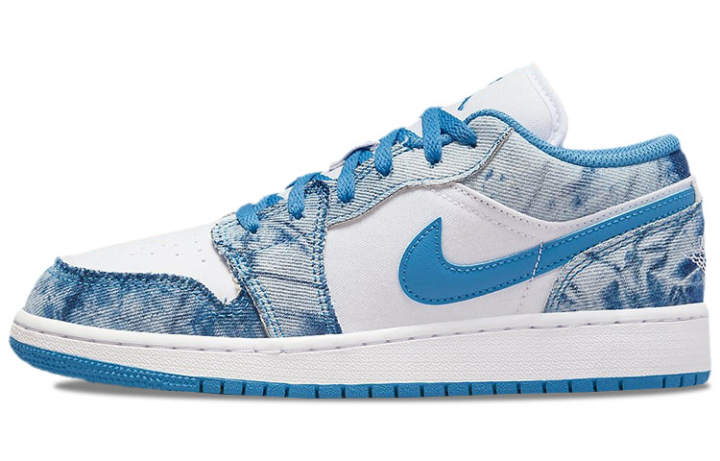 Jordan Jordan Air Jordan 1 Low 'Washed Denim' Low top Basketball Shoes White Blue Unisex