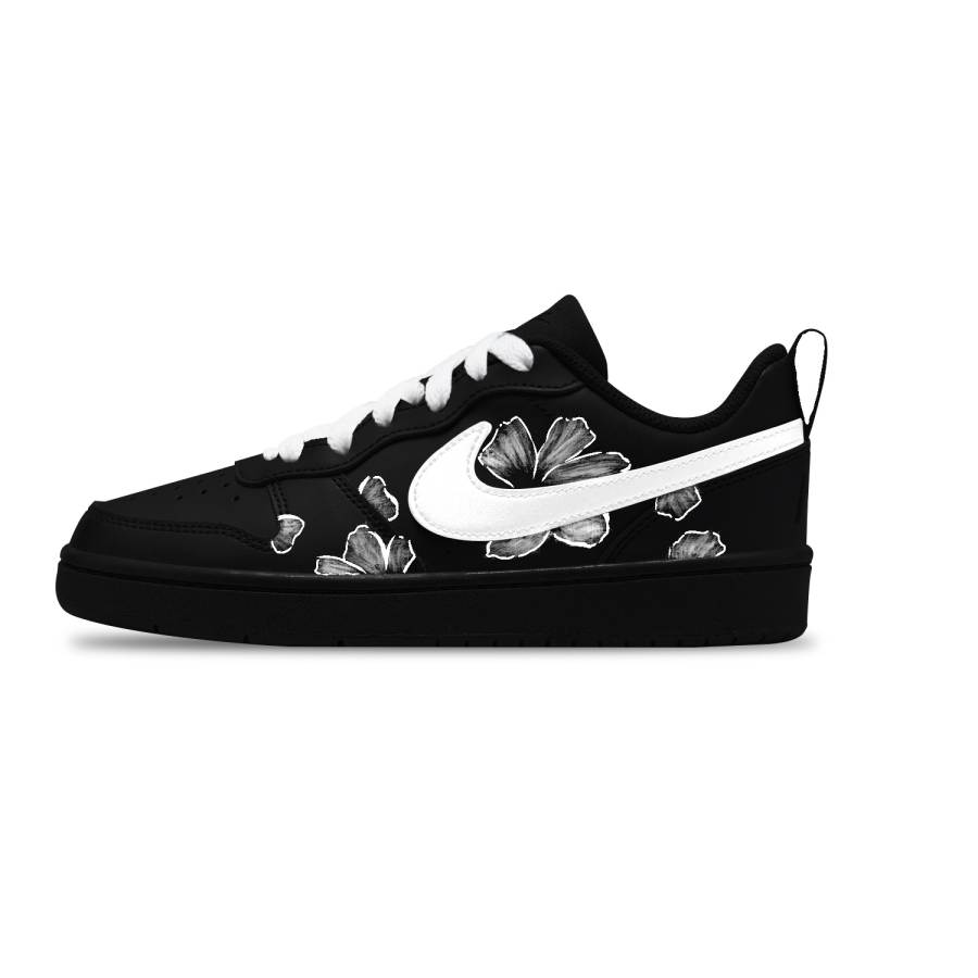 Nike Nike Court Borough White Flower Slip Resistant Abrasion Resistant Slip Resistant Abrasion Resistant Low top