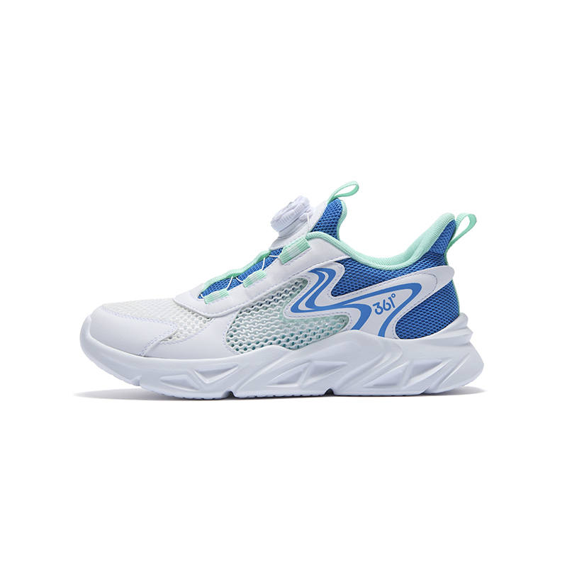 361°KIDS Synthetic Leather, Textile Low top Running Shoes White Blue Unisex