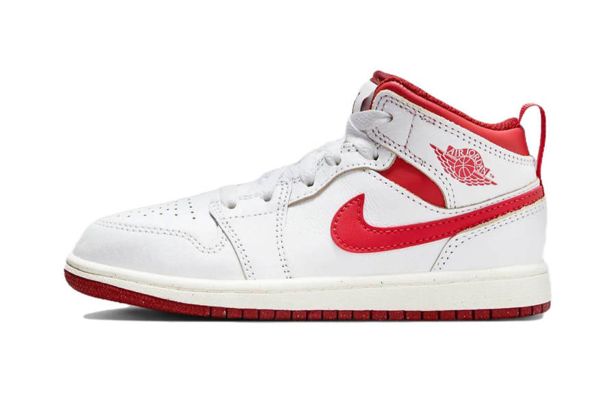 Jordan Jordan Kids Air Jordan 1 Mid SE "White/Lobster/Dune Red/Sail/Vachetta Tan" Sneakers
