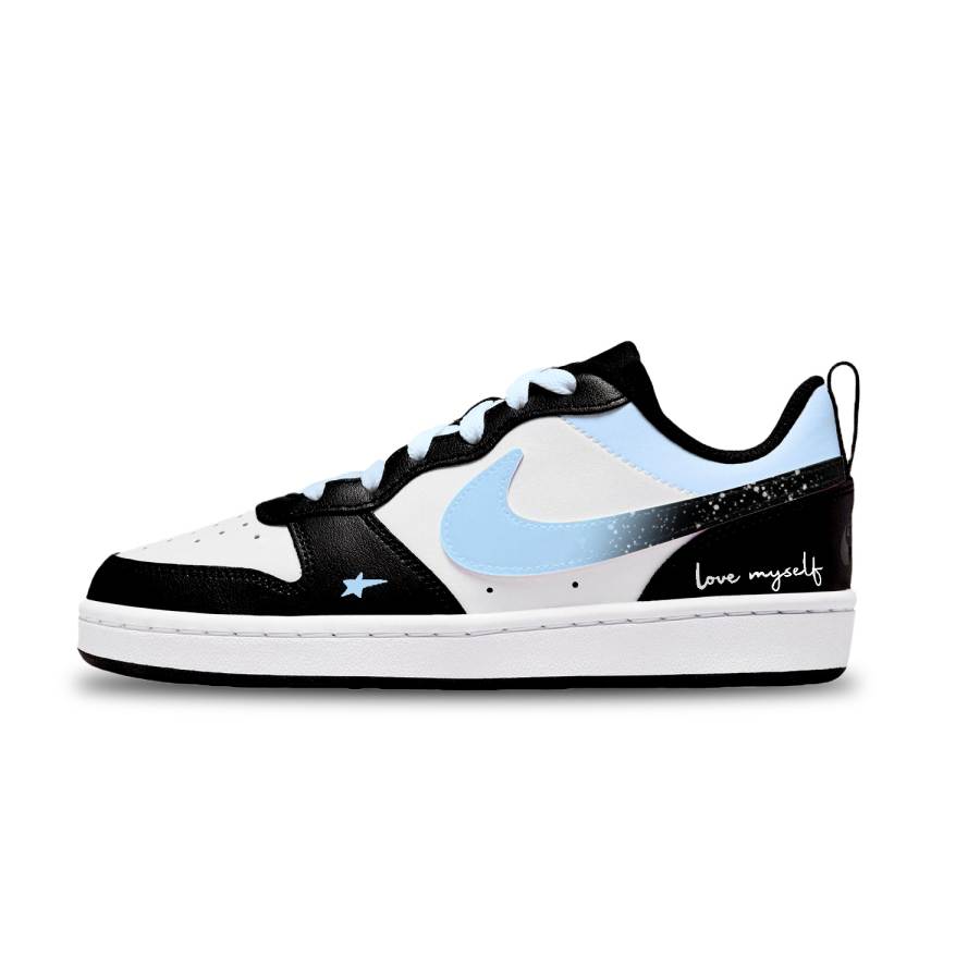 Nike Nike Court Borough Dwarf Star Blue Leather Abrasion Resistant Breathable Low top Kids' Skateboarding Shoes Unisex