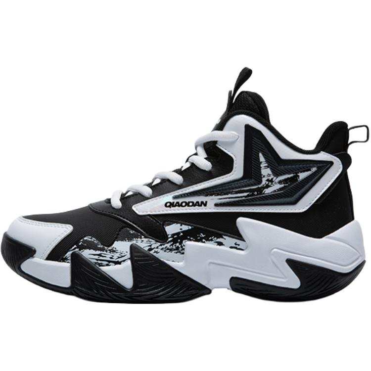 QIAODAN High top Basketball Shoes Black White Unisex