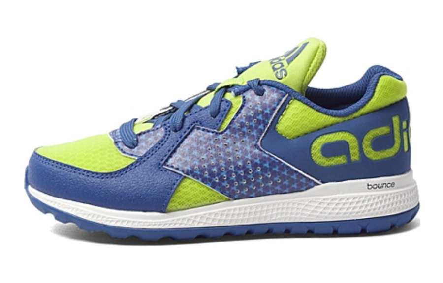 Adidas Adidas Bounce Comfortable Slip Resistant Cushioning Abrasion Resistant Low top Kids' Running Shoes Blue Yellow Kids'