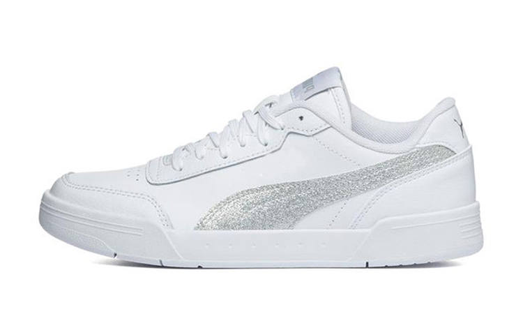 PUMA Caracal Glitter Low top Kids' Skateboarding Shoes Silver White Teenagers