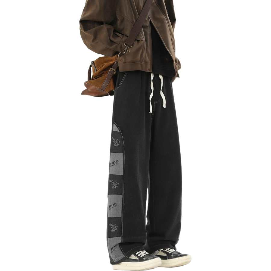 FIDO DIDO Jeans Unisex Thickened And Fleece Lined Straight Fit Pants