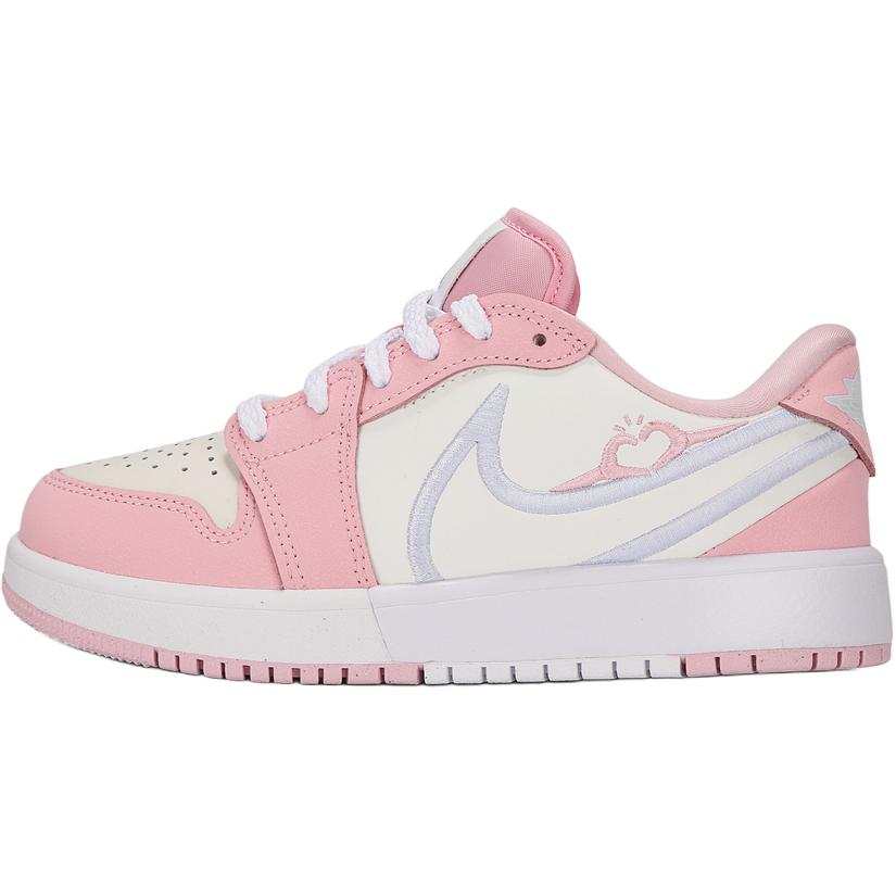 Jordan Jordan Air Jordan 1 Slip Resistant Low top Children's Basketball Shoes Pink White Kids'