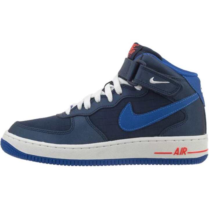 Nike Nike Air Force 1 Leather Mid top Skateboard Shoes Marine Blue Unisex