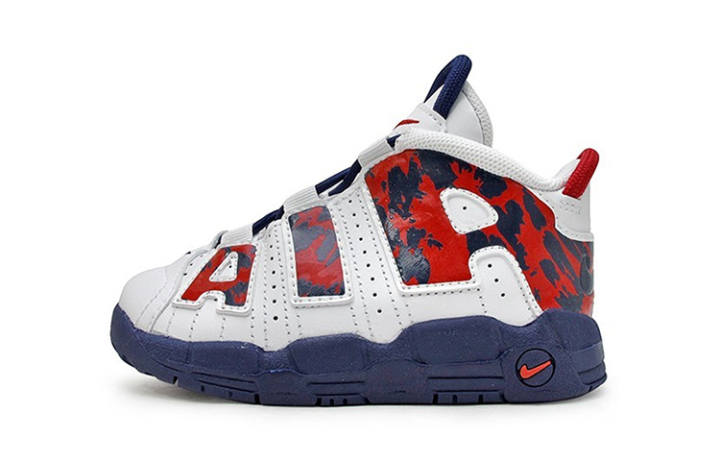 Nike Nike Air More Uptempo Slip Resistant Abrasion Resistant Balance Mid top Toddler Shoes White Blue Red Infant And Toddler