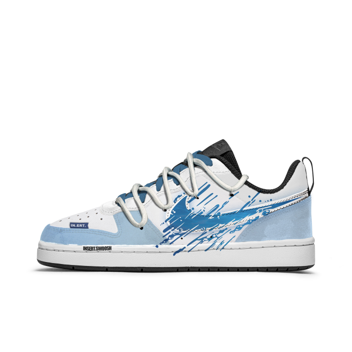 Nike Nike Court Borough Blue Imagination Slip Resistant Abrasion Resistant Low top Kids' Skateboarding Shoes Blue White