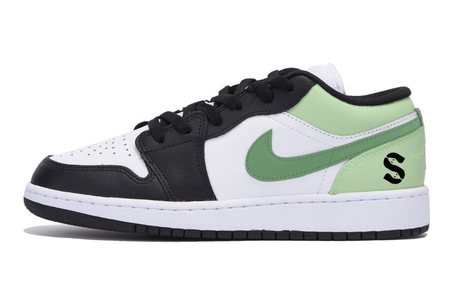 Jordan Jordan Air Jordan 1 Low Kids' Skateboarding Shoes Black Green Teenagers