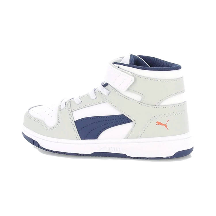 PUMA REBOUND Comfortable Abrasion Resistant Breathable Mid top Kids' Skateboarding Shoes White