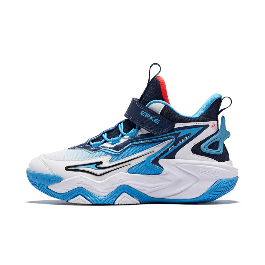 ERKE KIDS Synthetic Leather, Textile Rebound Lightweight Cushioning High top Children's Basketball Shoes