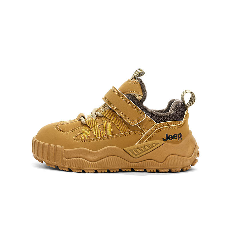 Jeep Synthetic Leather Vintage Trendy Shoe Leather Upper Fleece Lined Thin Cotton Shoe