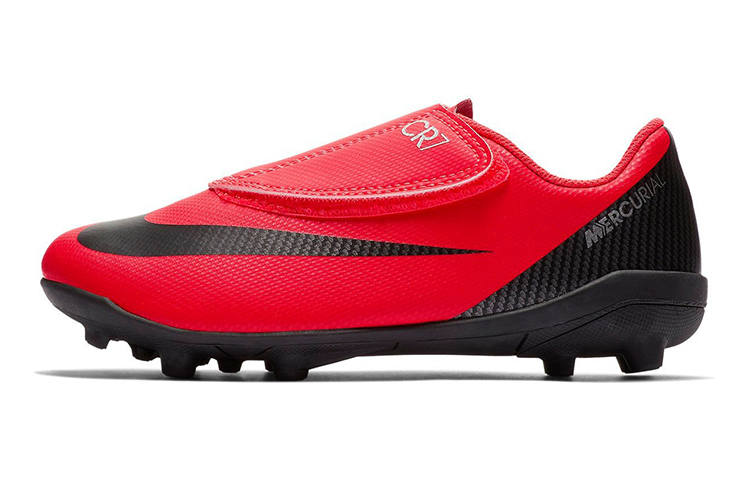 Nike Nike JR VPR 12 Club Slip Resistant Cushioning Abrasion Resistant Low top Kids' Soccer Shoes Red Black Kids'