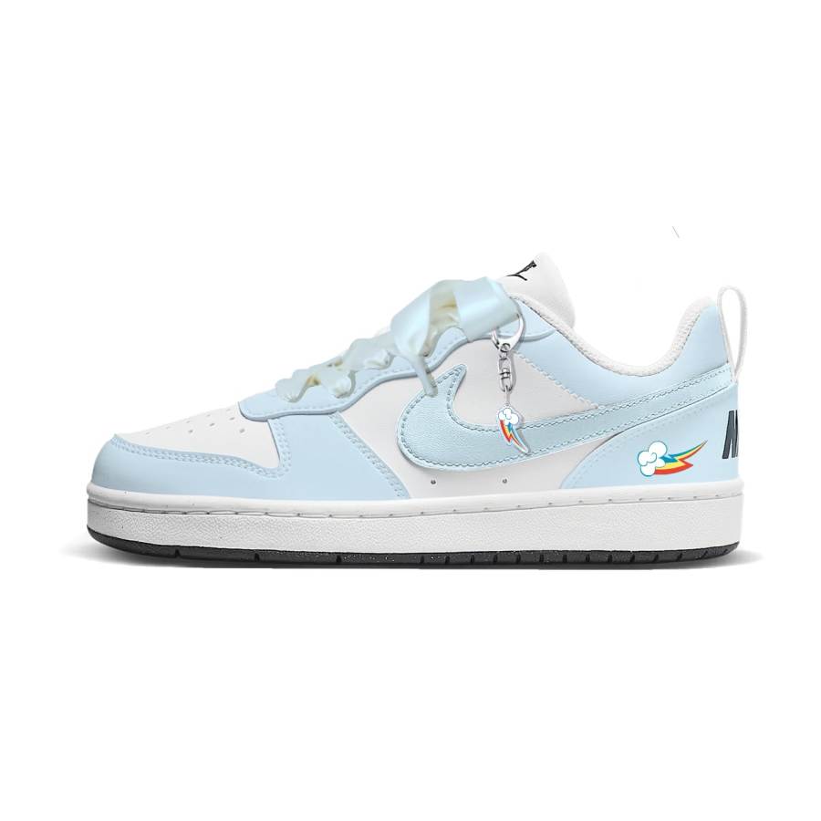 Nike Nike Court Borough Pony Rainbow Dash Low top Kids' Skateboarding Shoes Blue Teenagers