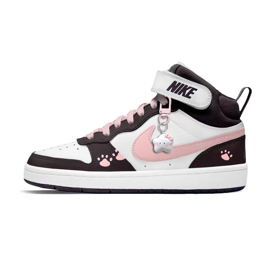 Nike Nike Court Borough 2 Meowth Little Paw Leather Slip Resistant Abrasion Resistant Slip Resistant Abrasion Resistant
