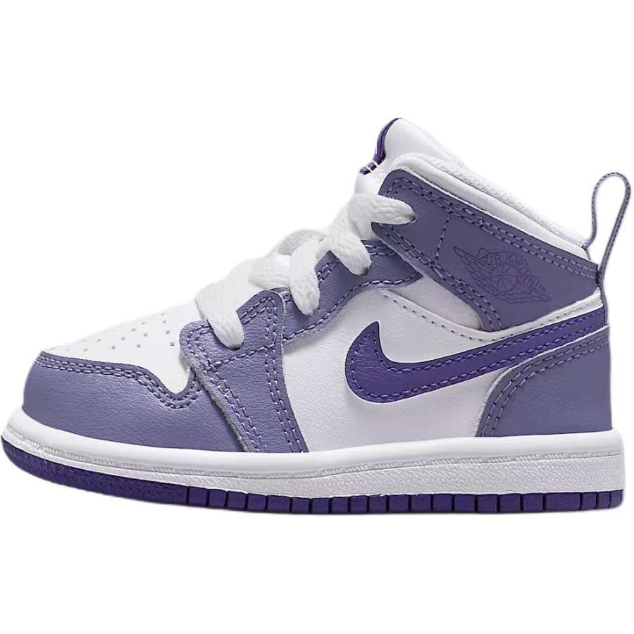Jordan Jordan 1 Abrasion Resistant Abrasion Resistant Mid top Toddler Shoes White Purple Infant And Toddler
