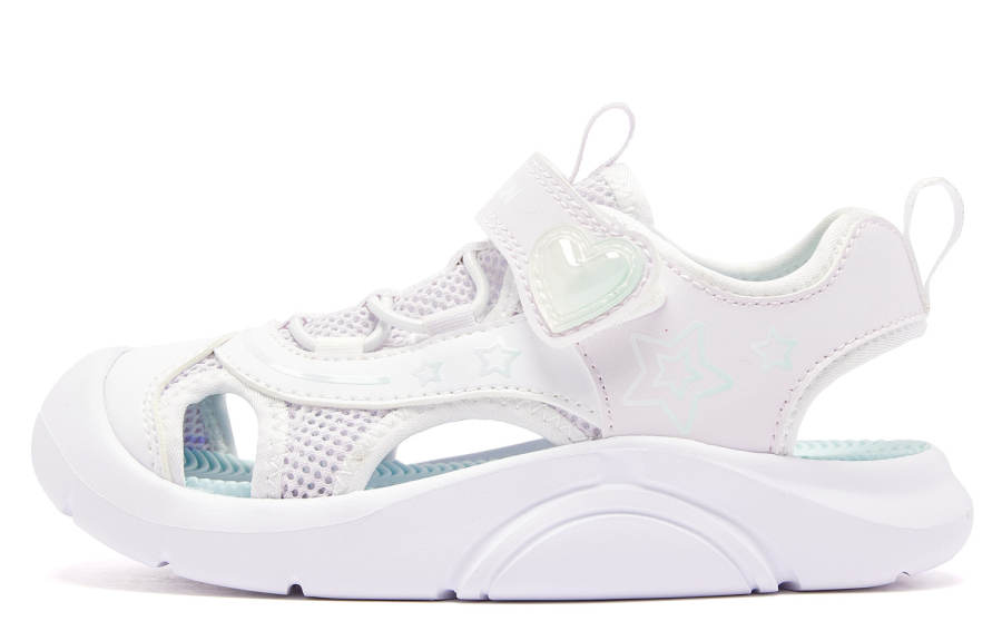 QIAODAN Slip Resistant And Breathable Low top Children's Sandals Purple White Children Aged 3 7 Years Old