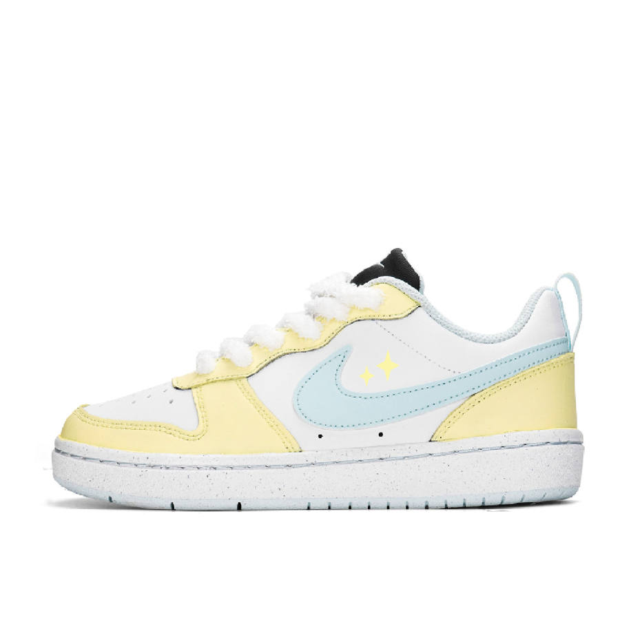 Nike Nike Court Borough Cream Egg Tart Slip Resistant Abrasion Resistant Low top Kids' Skateboarding Shoes Custard Teenagers
