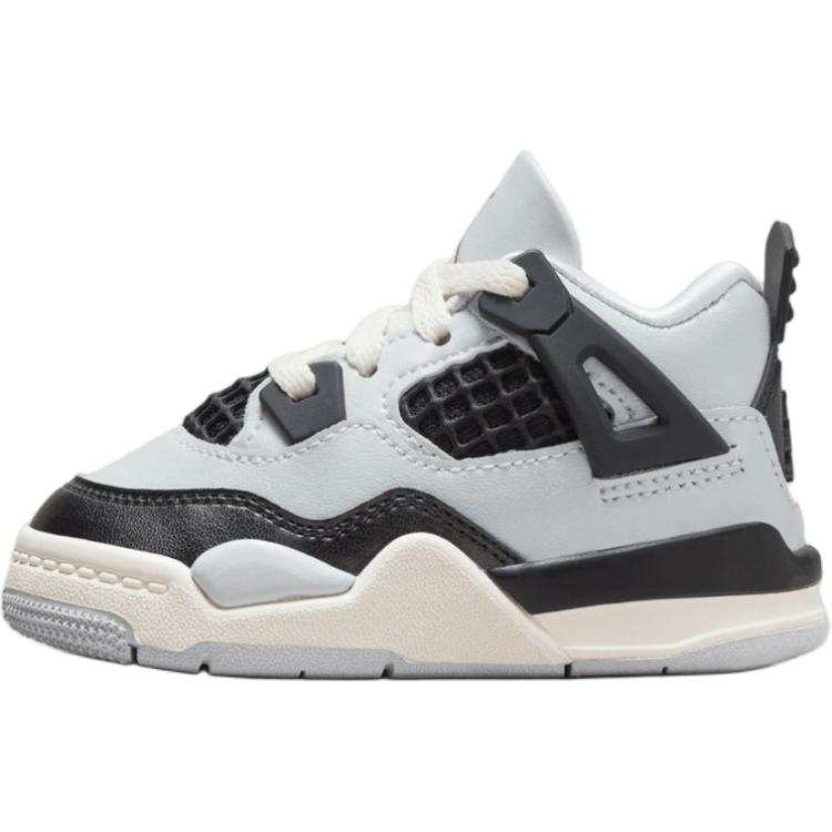 Jordan Jordan Air Jordan 4 Slip Resistant Abrasion Resistant Mid top Toddler Shoes Gray Black Infant And Toddler