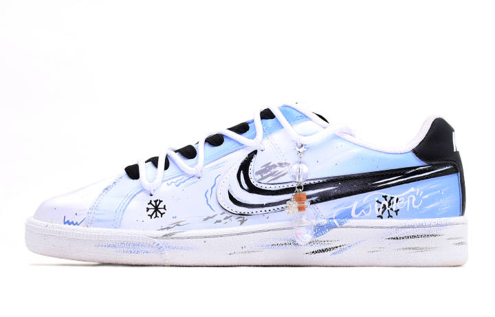 Nike Nike Court Royale Leather Low top Skateboard Shoes Men's White, Blue