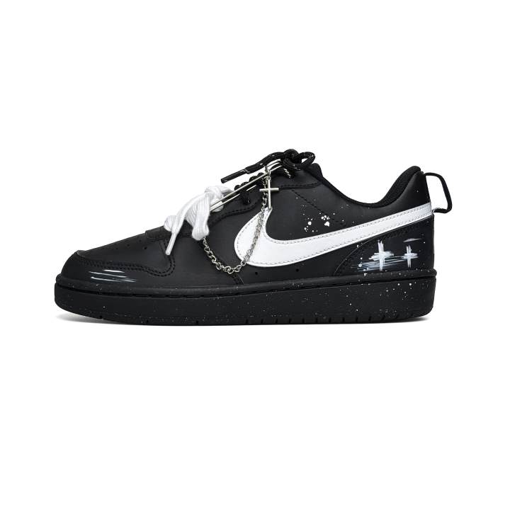 Nike Nike Court Borough White Star Leather Slip Resistant Abrasion Resistant Slip Resistant Abrasion Resistant Low top