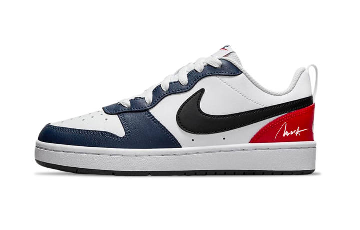 Nike Nike Court Borough Obsidian Synthetic Leather Slip Resistant, Abrasion Resistant, Lightweight Cushioning