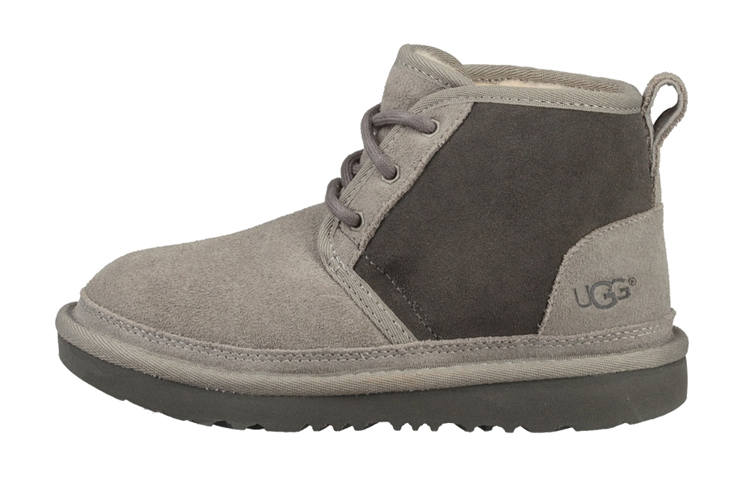 UGG Neumel Suede Comfortable Thermal Fleece Lined Ankle Length Snow Boots Gray Teenagers
