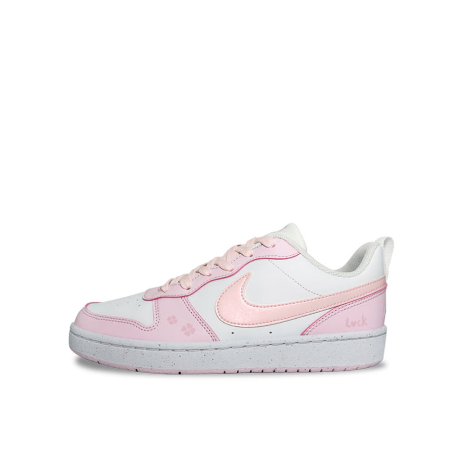 Nike Nike Court Borough Lucky Rhyme Synthetic Leather Slip Resistant Abrasion Resistant Low top Skateboard Shoes Pink Kids'