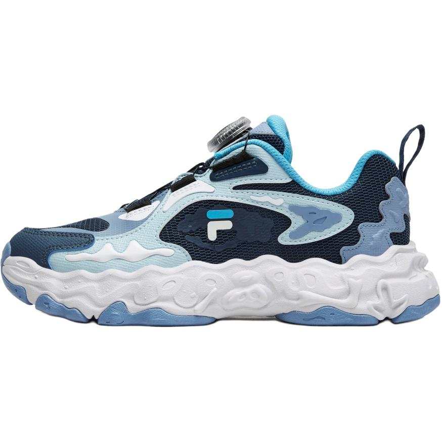 FILA KIDS Fossil Shoes Abrasion Resistant Lightweight Cushioning Low top Kids' Running Shoes Dark Denim Blue/Iris Blue