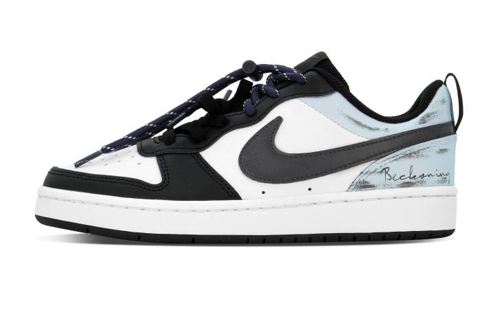 Nike Nike Court Borough Light Shadow Frequency Abrasion Resistant Low top Kids' Skateboarding Shoes Black Blue Unisex