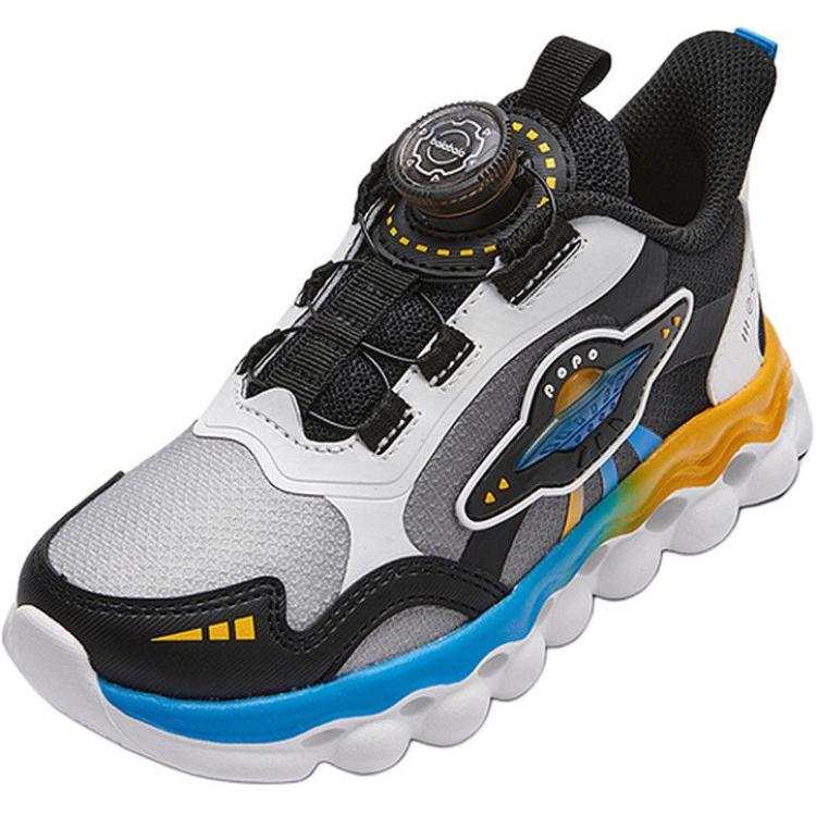 BALABALA Cushioning Breathable Cushioning Breathable Low top Kids' Running Shoes Black Blue Yellow