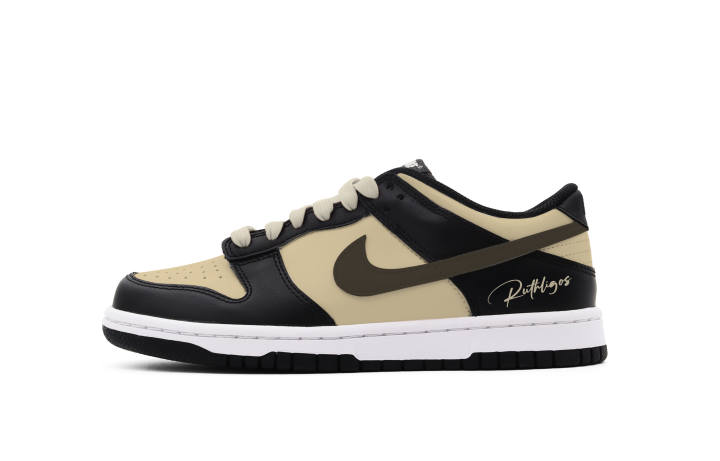 Nike Nike Dunk Black Brown Raspberry Leather Slip Resistant, Abrasion Resistant, Lightweight Cushioning Low top